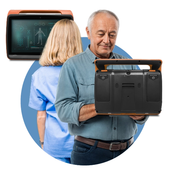 We connect patients and providers through home devices and teleconsultations—improving access, continuity, and early intervention.